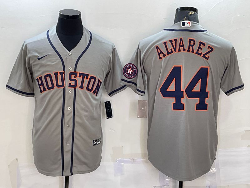 Men Houston Astros 44 Alvarez Grey Game Nike 2022 MLB Jerseys